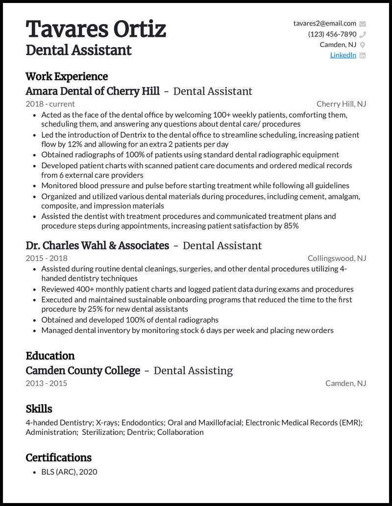 Highlighting Your Skills: Accomplishments For Dental Assistant Resume