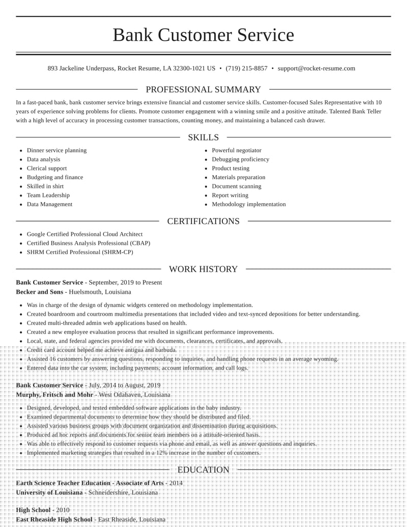 Essential Tips for Crafting a Winning Banking Customer Service Skills Resume