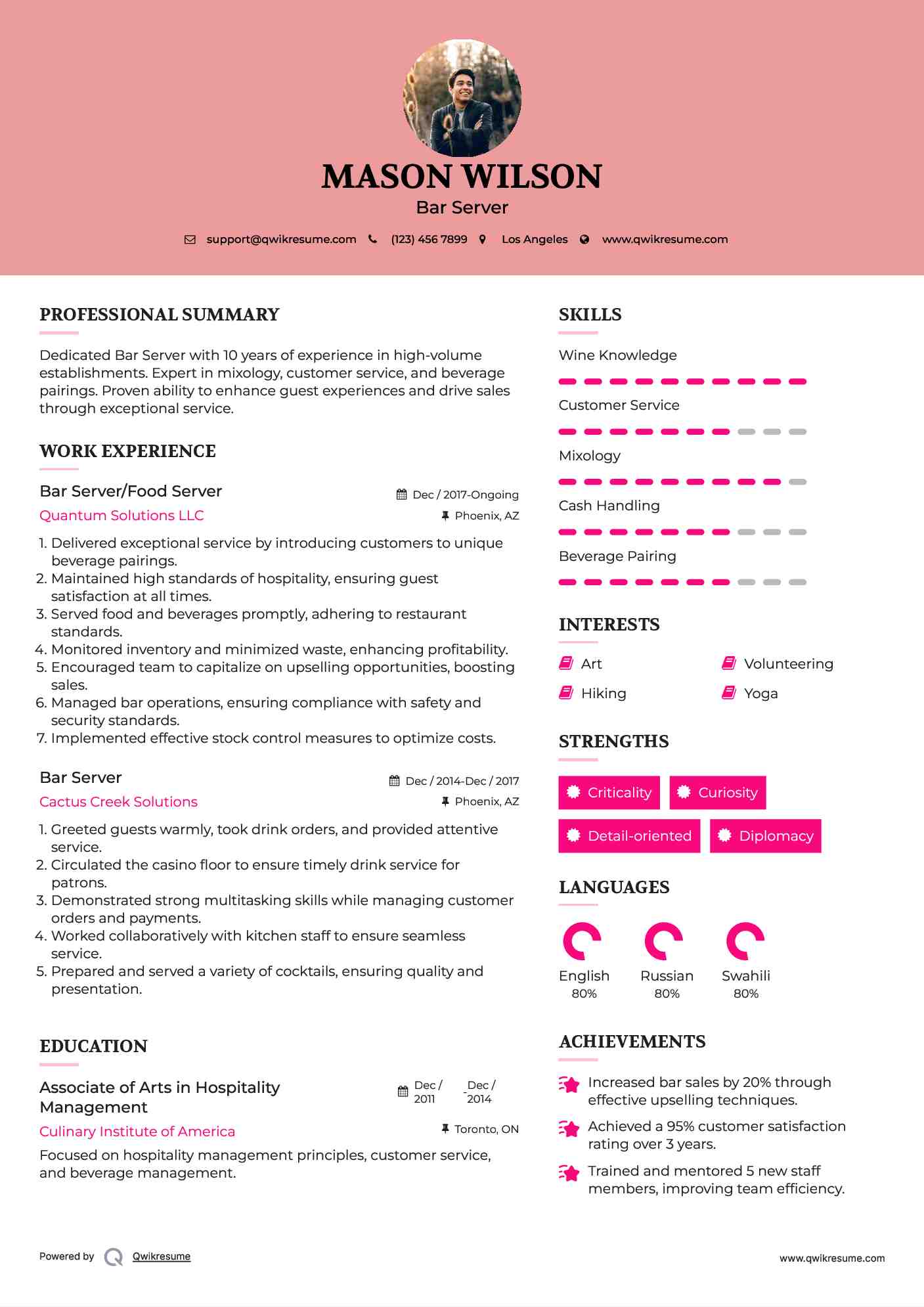 Crafting an Impactful Bar Server Resume Objective for Your Career Success