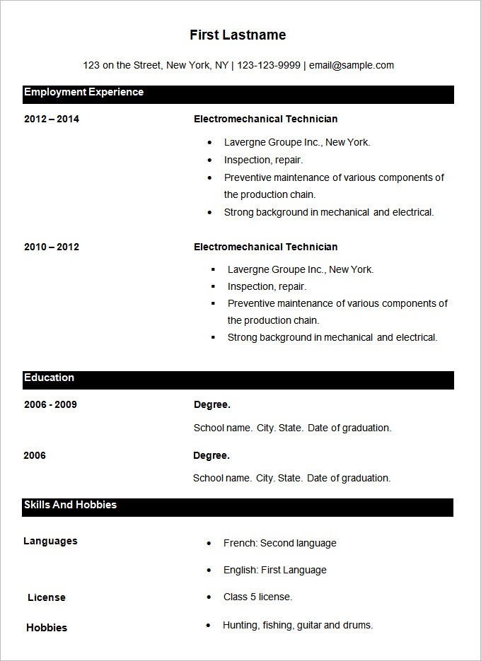 Essential Guide to Crafting Your Basic Resume Template First Job
