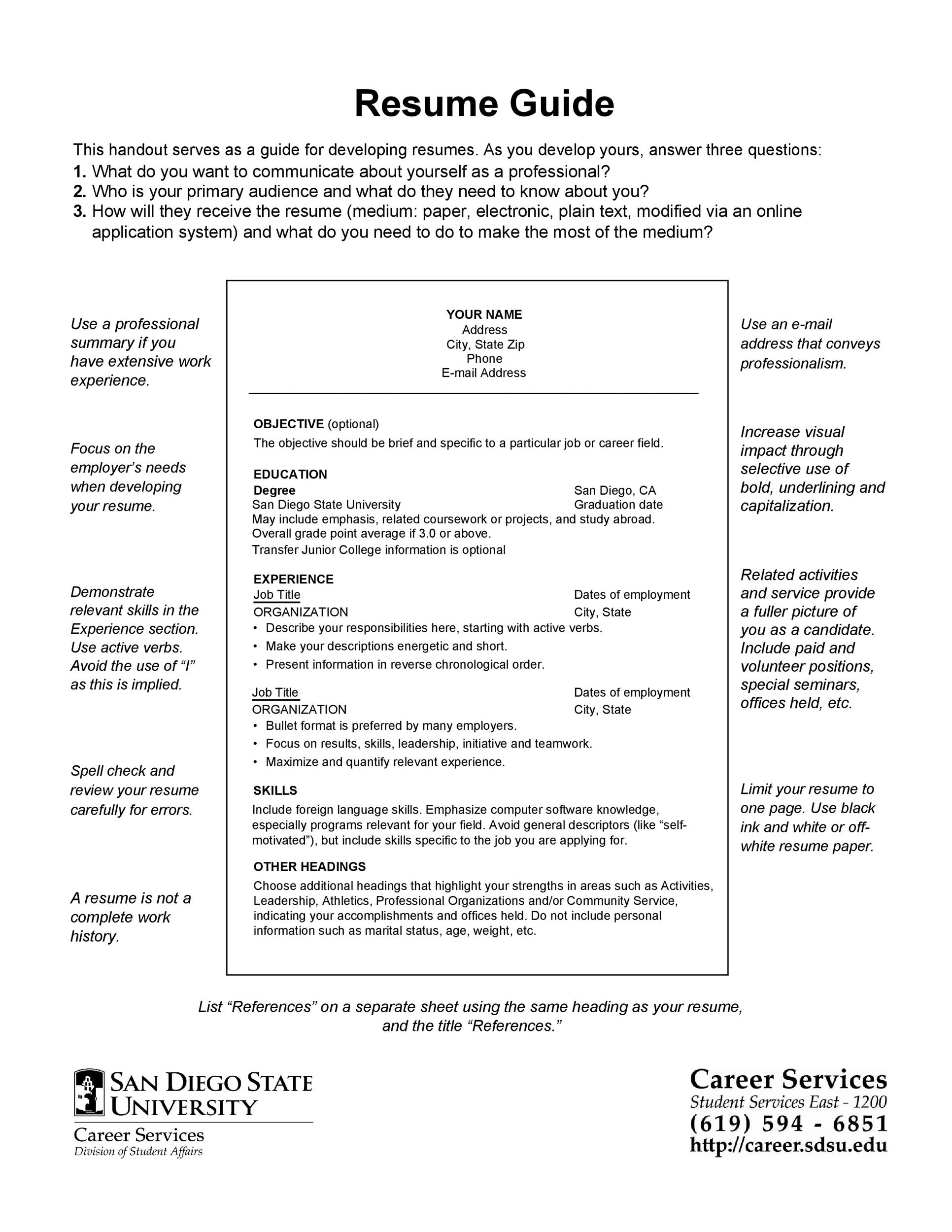 Essential Guide: Basic Resume Template For College Students