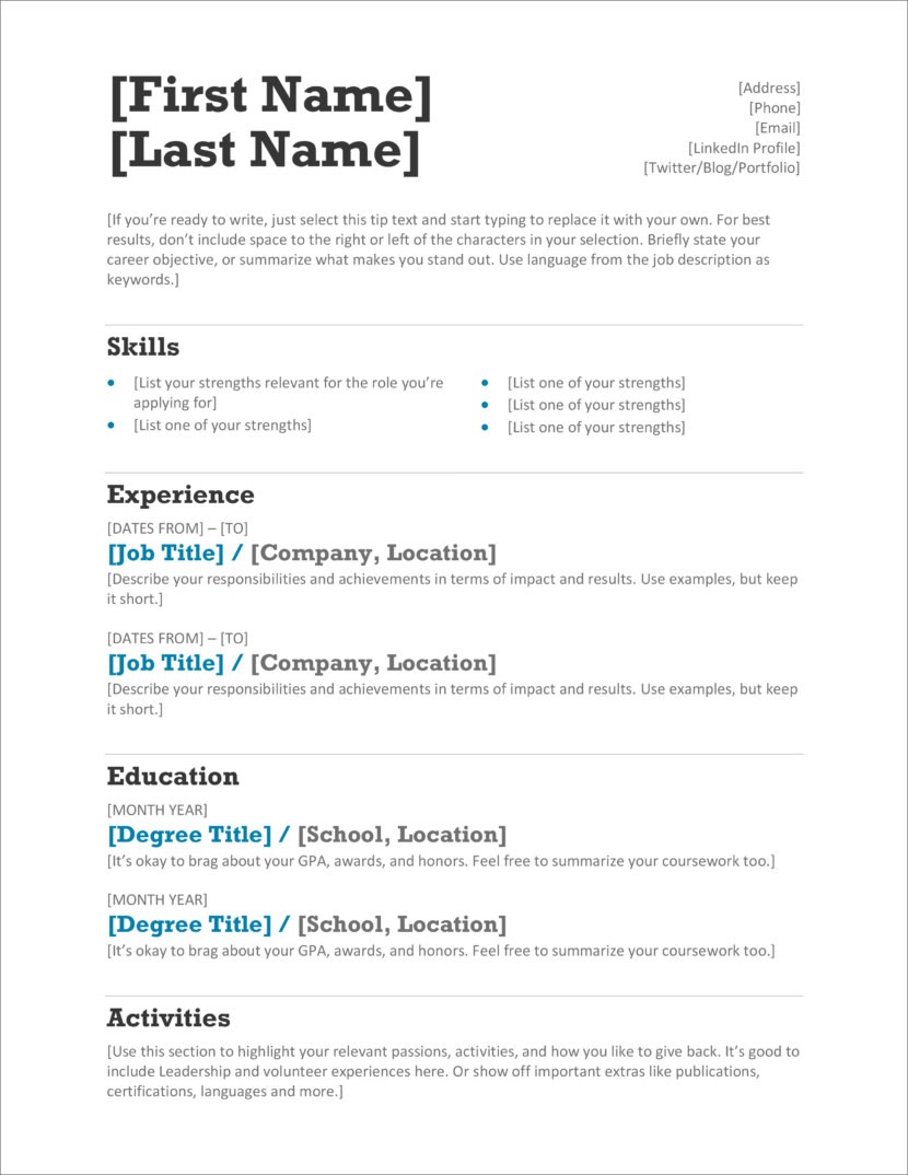 Enhance Your Job Search with Our Basic Resume Template Free Download