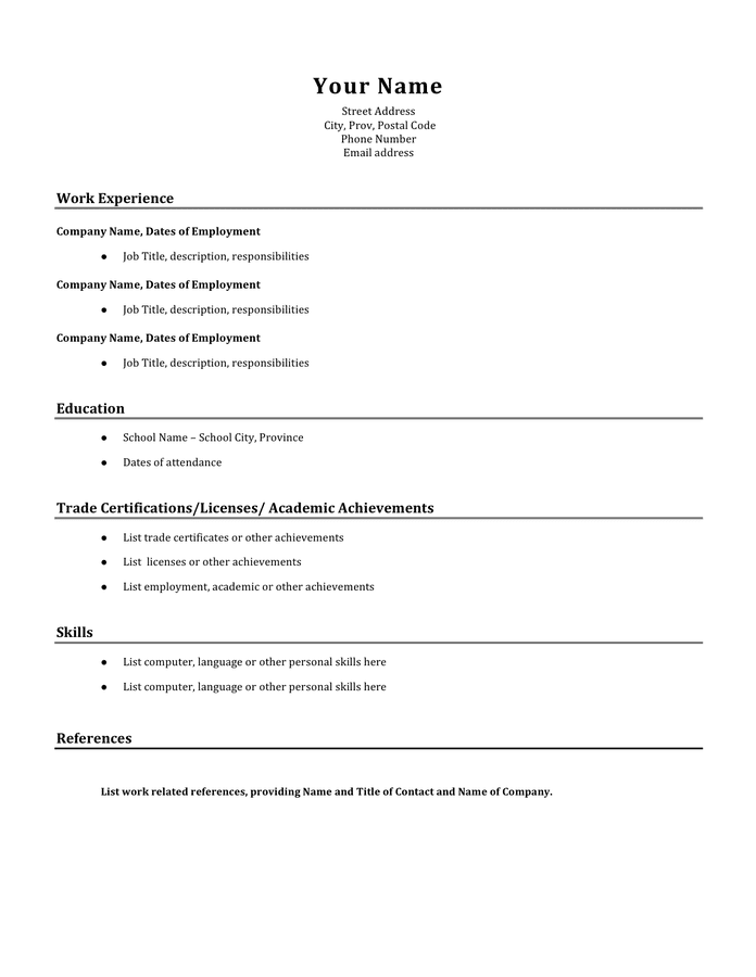 Discover the Best Basic Resume Template Word Free for Your Job Application