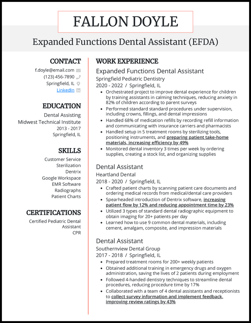 Crafting Your Career: The Best Dental Assistant Resume Sample to Land Your Dream Job
