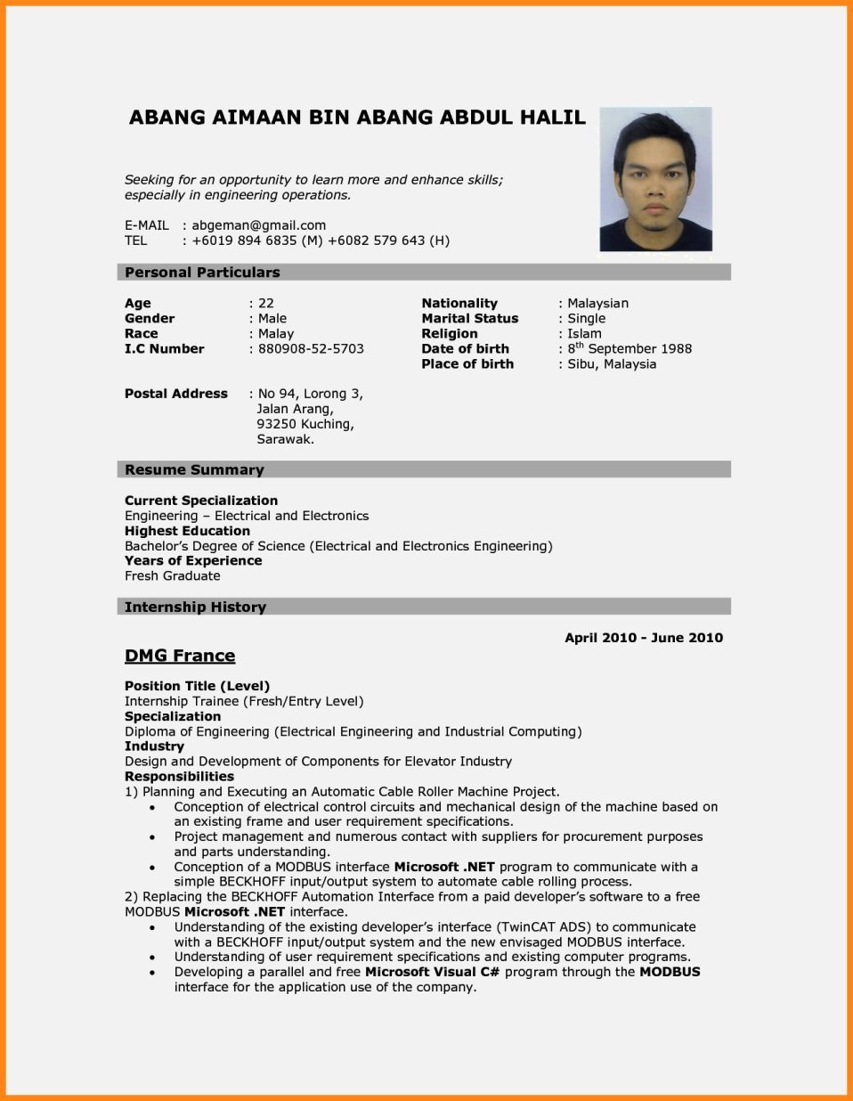 Discover the Best Resume Example in Malaysia for Career Success