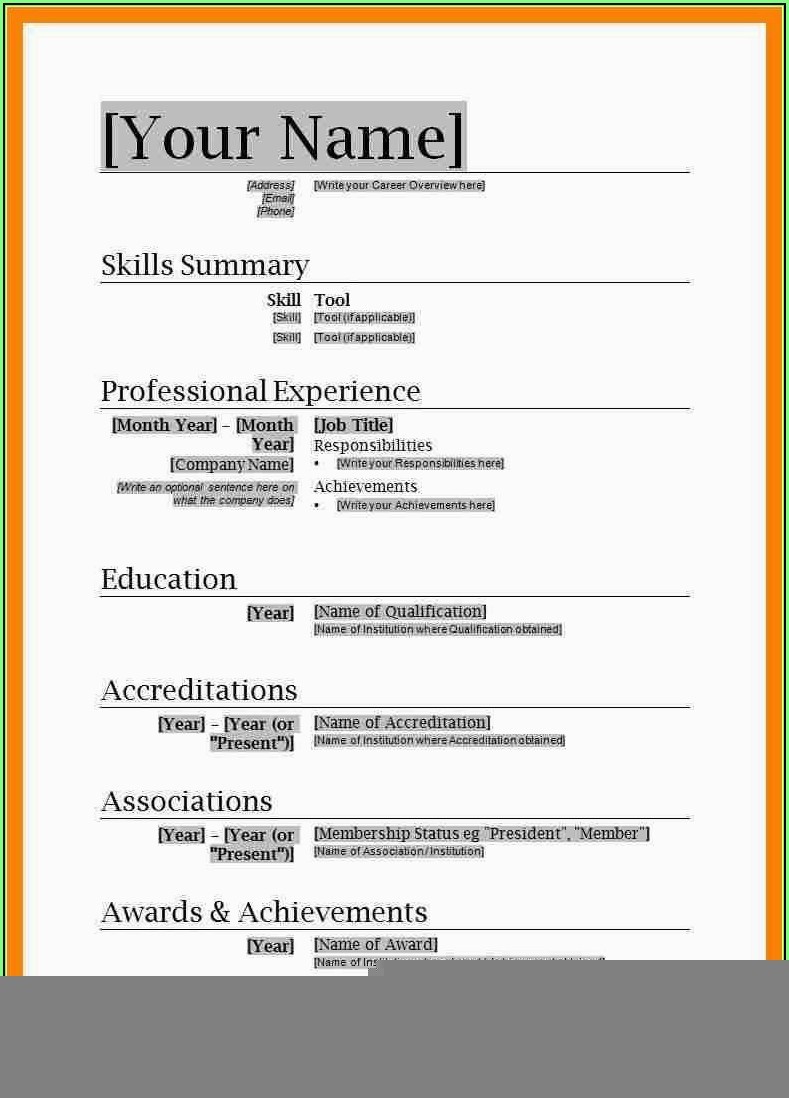 Discover the Best Resume Format Download In Ms Word 2007 for Your Job Applications