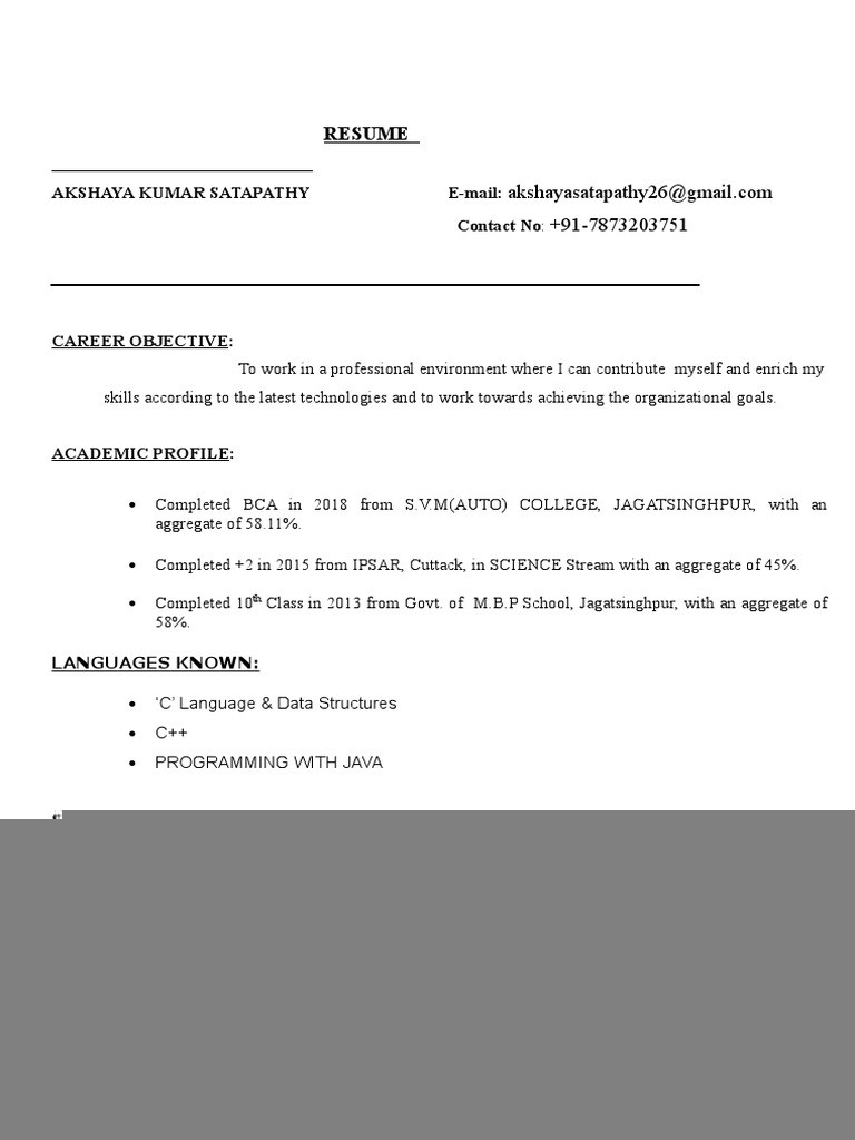 Crafting Success: The Best Resume Format For B.Tech Freshers