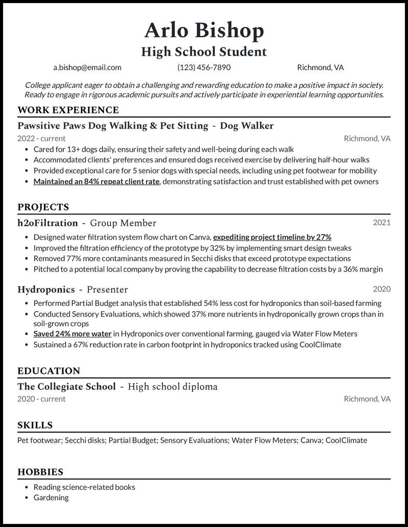 Discover the Best Resume Format For High School Students: Crafting Your Path to Success