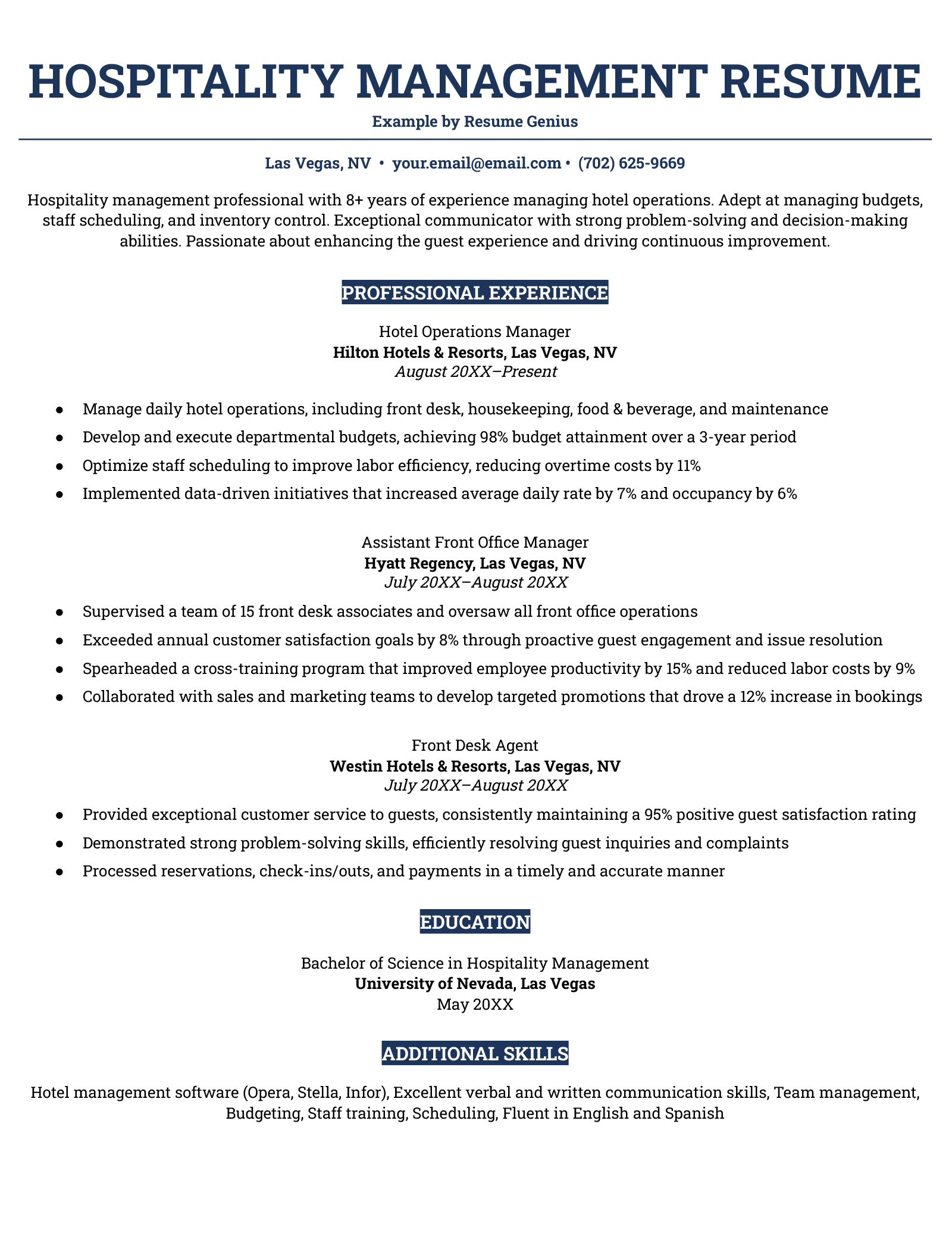 Unlock Your Dream Job: The Best Resume Format For Hotel Industry