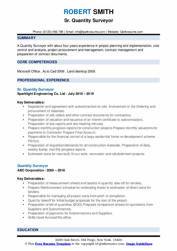 Discover the Best Resume Format For Quantity Surveyor to Land Your Dream Job