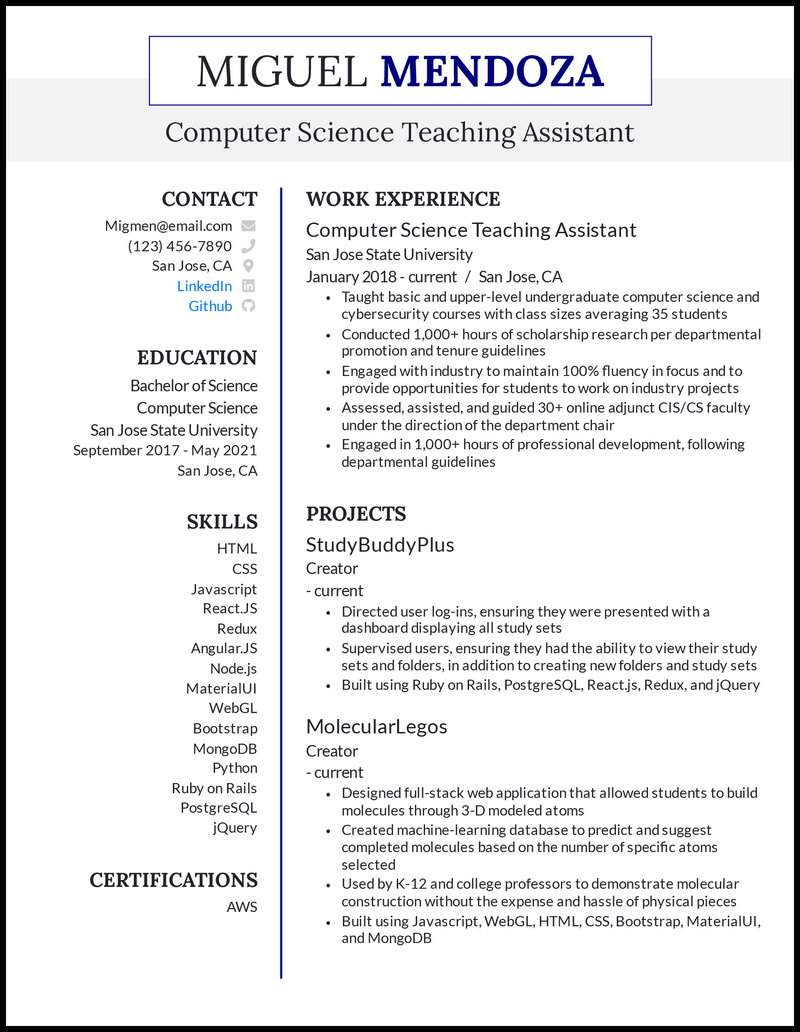Crafting Your Future: The Best Resume Sample Computer Science You Need to Stand Out