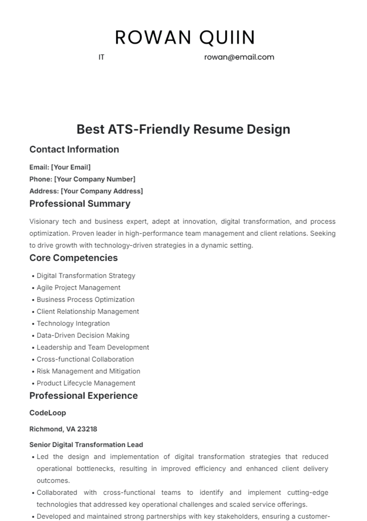 Discover the Best Resume Template For ATS: Boost Your Job Application Success