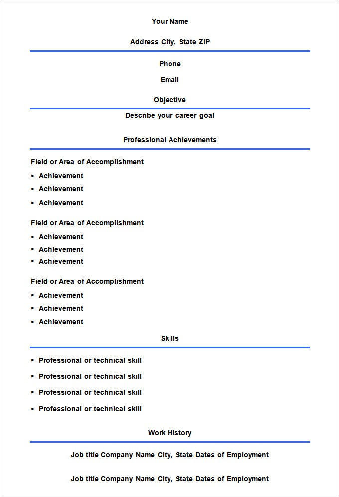 Enhance Your Job Search with a Blank Resume Template Microsoft Word