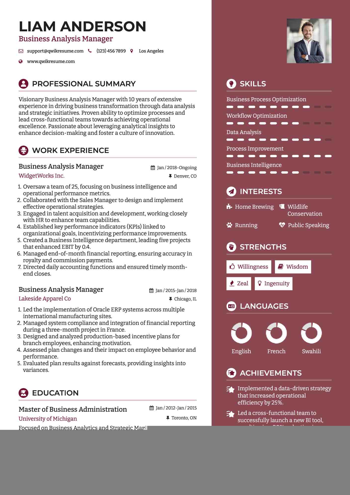 Essential Business Analyst Manager Resume Samples for Your Job Application