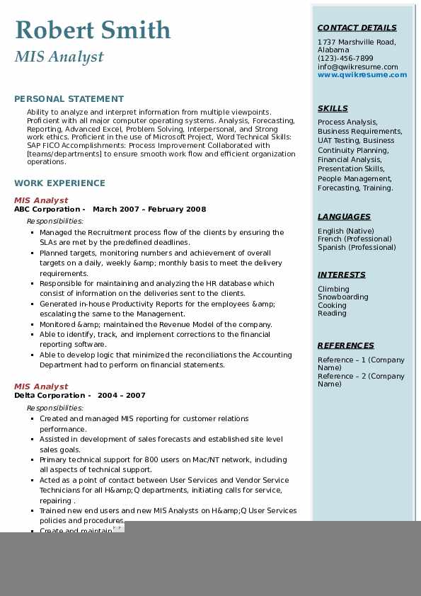 Crafting the Perfect Business Analyst Mis Resume: Tips and Best Practices
