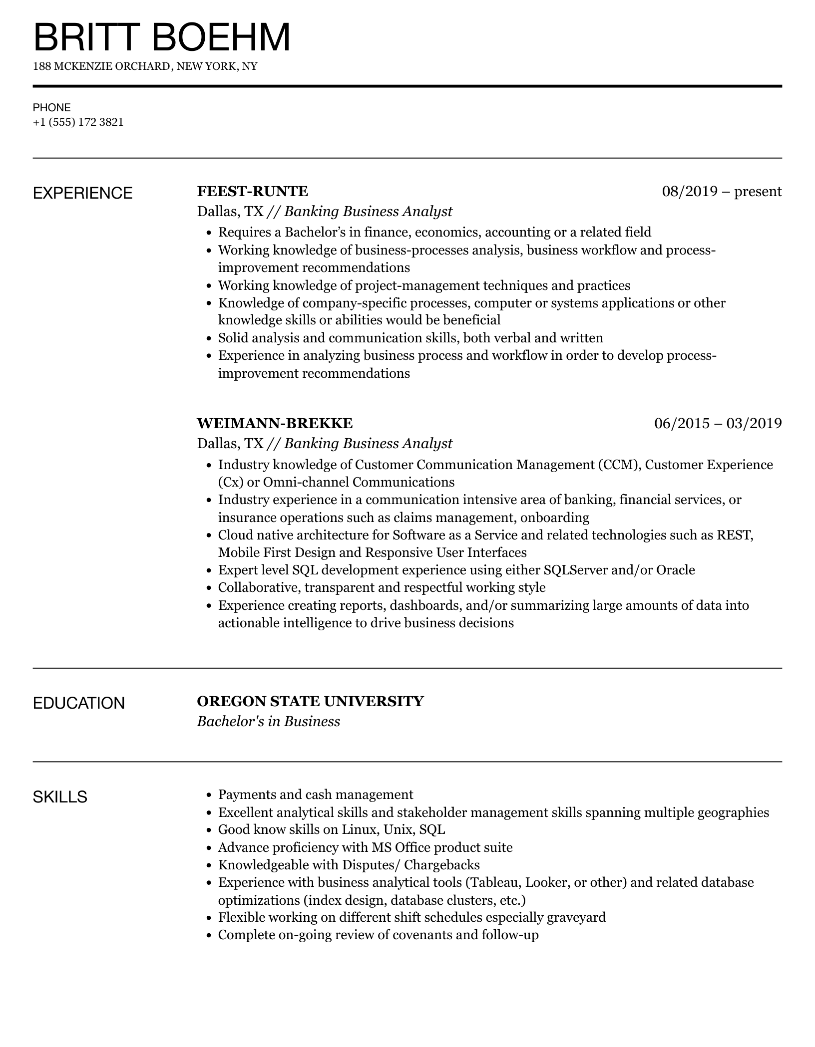Essential Tips for Crafting a Winning Business Analyst Resume in Banking Domain