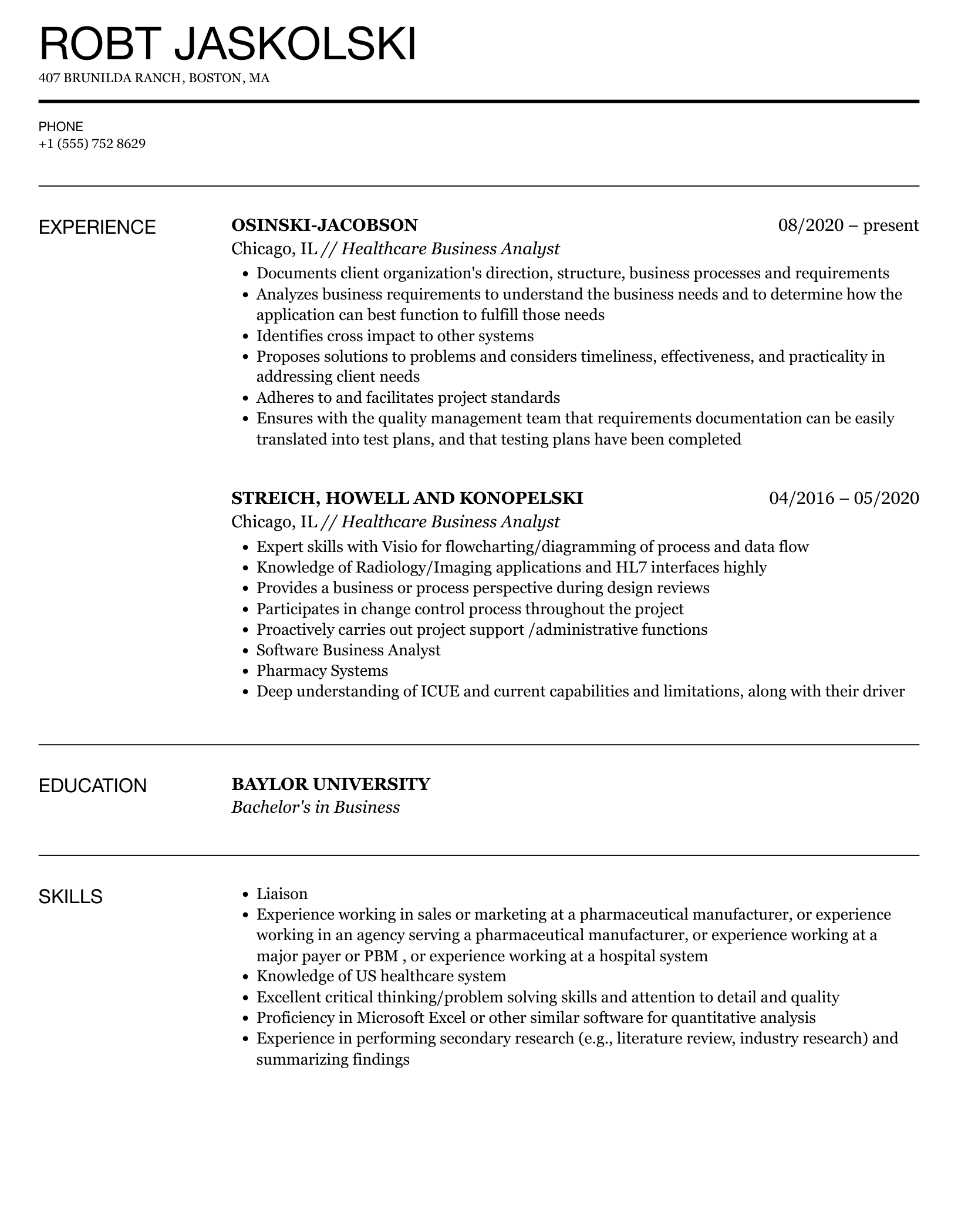 Crafting a Winning Business Analyst Resume in Healthcare Domain: Tips and Best Practices