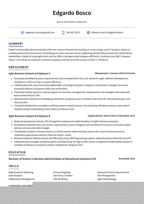 Crafting Impactful Business Analyst Resume User Stories for Career Success