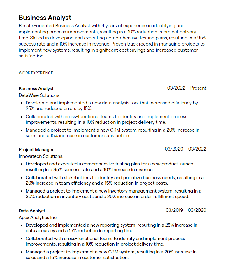 Crafting the Perfect Business Analyst Resume With No Experience: A Step-by-Step Guide