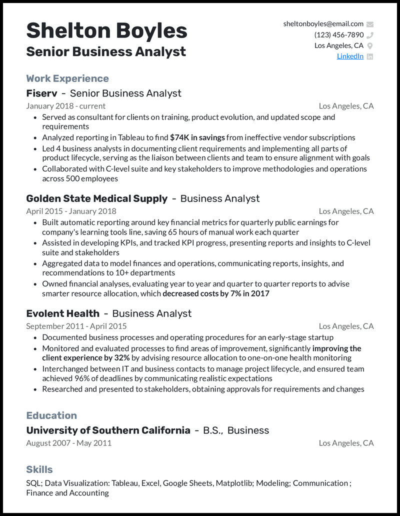 Crafting a Winning Business Analyst Resume With Retail Experience