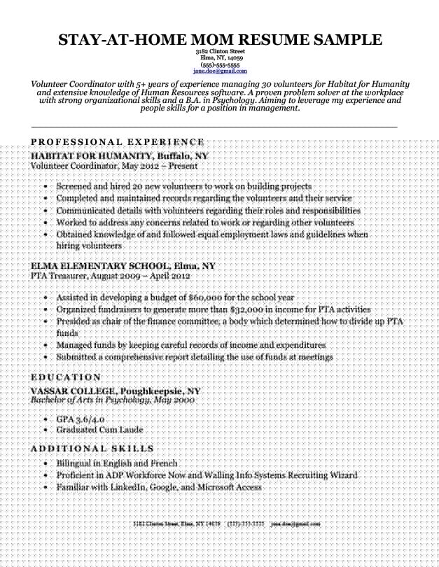 Crafting a Winning Chronological Resume For Stay At Home Mom: Tips and Examples