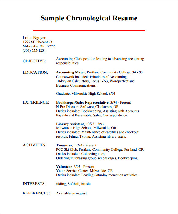 Comprehensive Guide to Chronological Resume Format Examples: Crafting the Perfect Timeline for Your Career