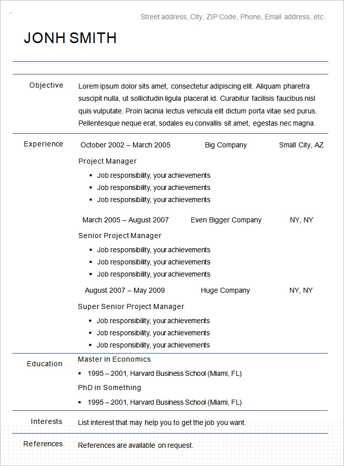 Unlock Your Job Search Potential with Our Chronological Resume Format Template