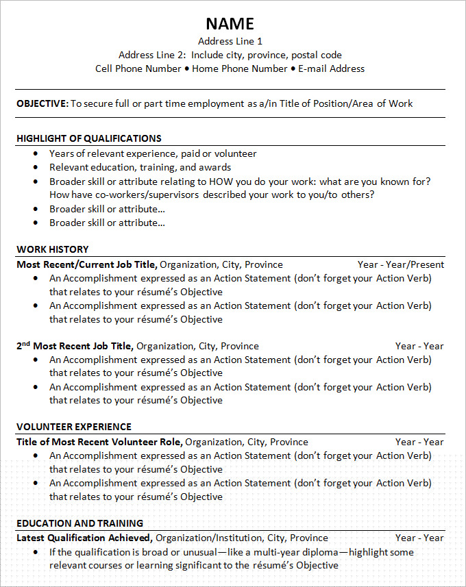 Crafting Your Career Journey: The Ultimate Chronological Resume Template Microsoft Word