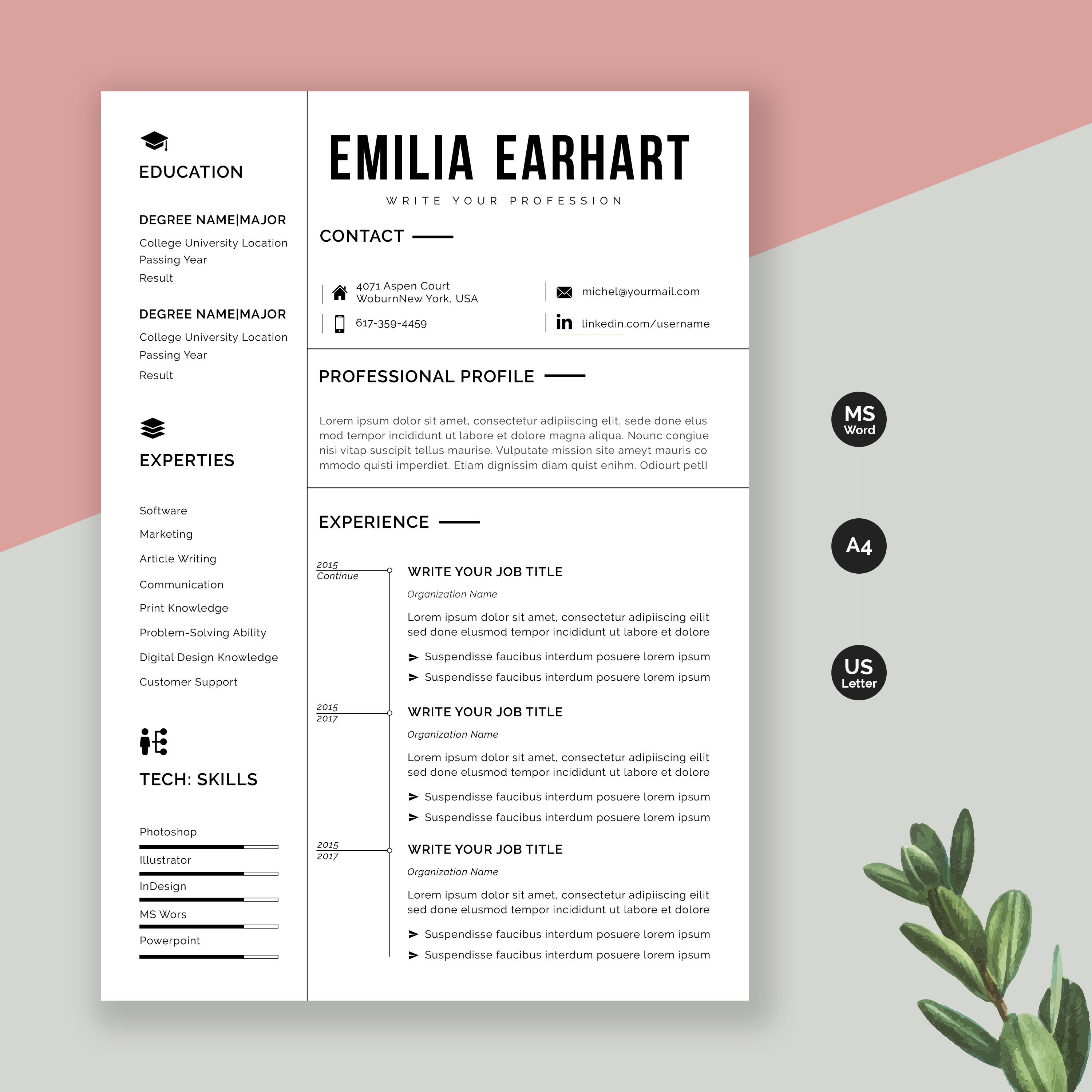 Elevate Your Job Search with a Contemporary Resume Template Microsoft Word