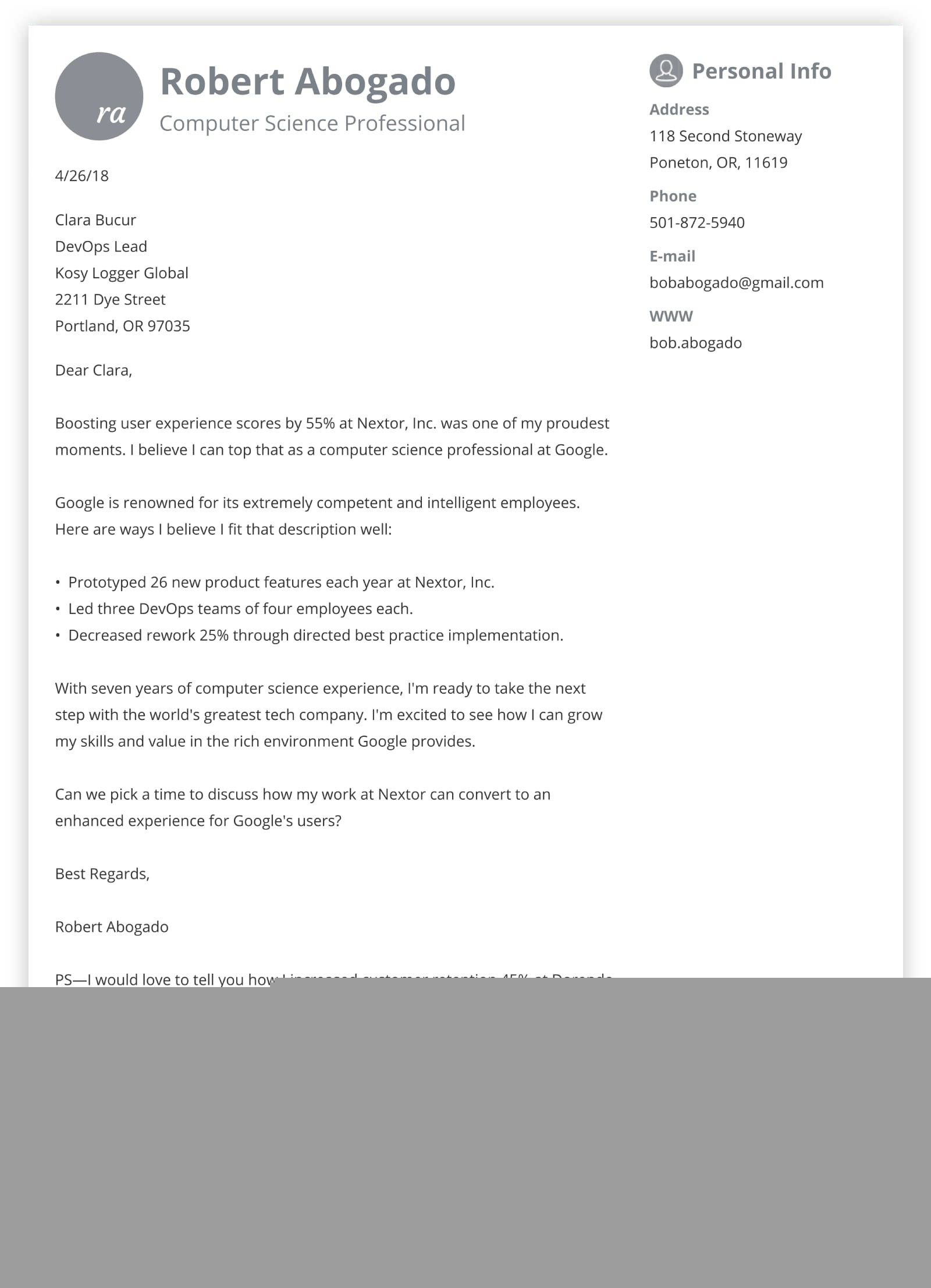 Mastering the Art of Creating A Great Resume Cover Letter