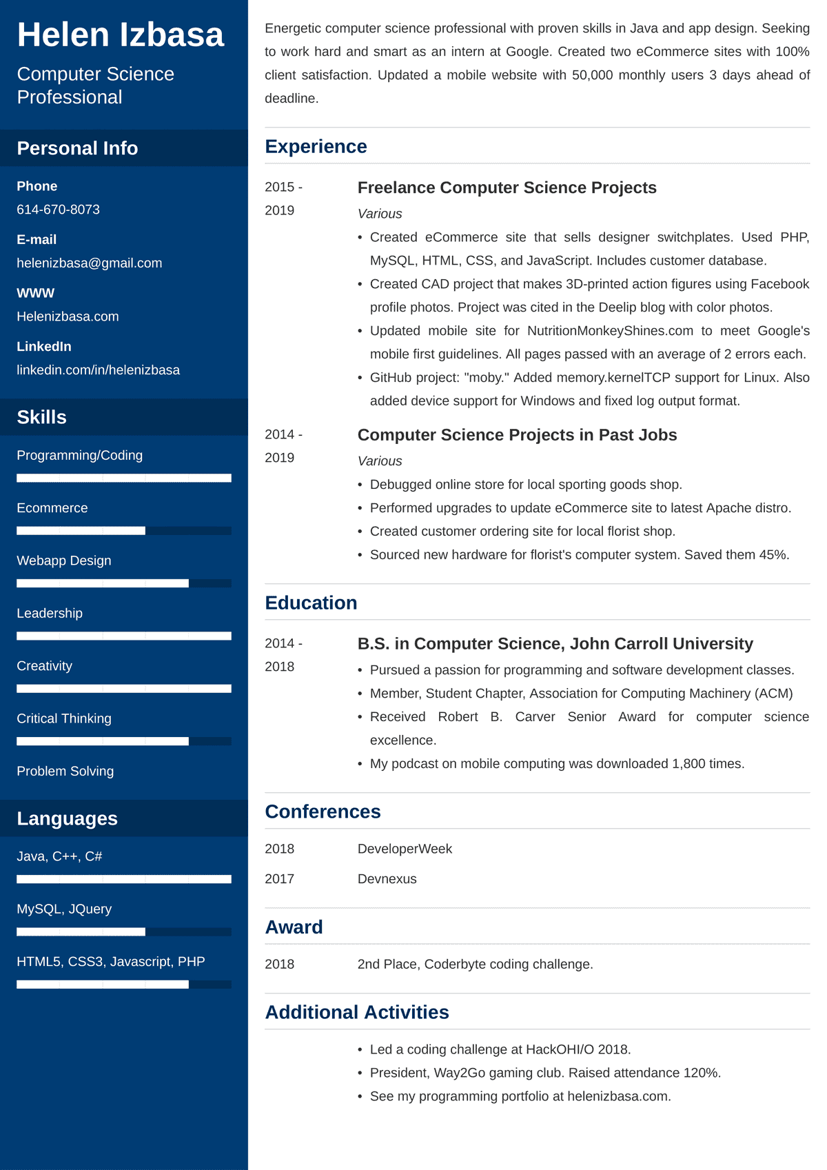 Essential Tips for Creating A Resume For An Internship