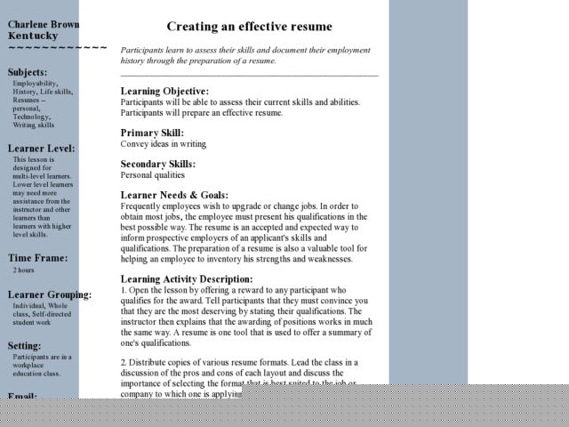 Creating A Resume Lesson Plan: A Step-by-Step Guide for Educators