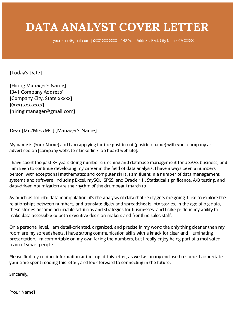 Crafting the Perfect Data Analyst Resume Cover Letter: Tips and Examples