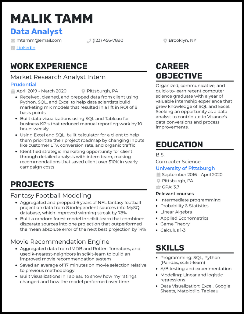 Essential Tips for Crafting a Winning Data Analyst Resume Entry Level
