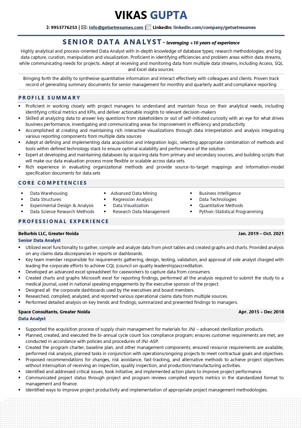 Crafting an Impactful Data Analyst Resume For 2 Years Experience