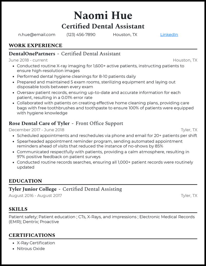 Essential Dental Assistant Duties In Resume: Highlighting Your Skills for Success