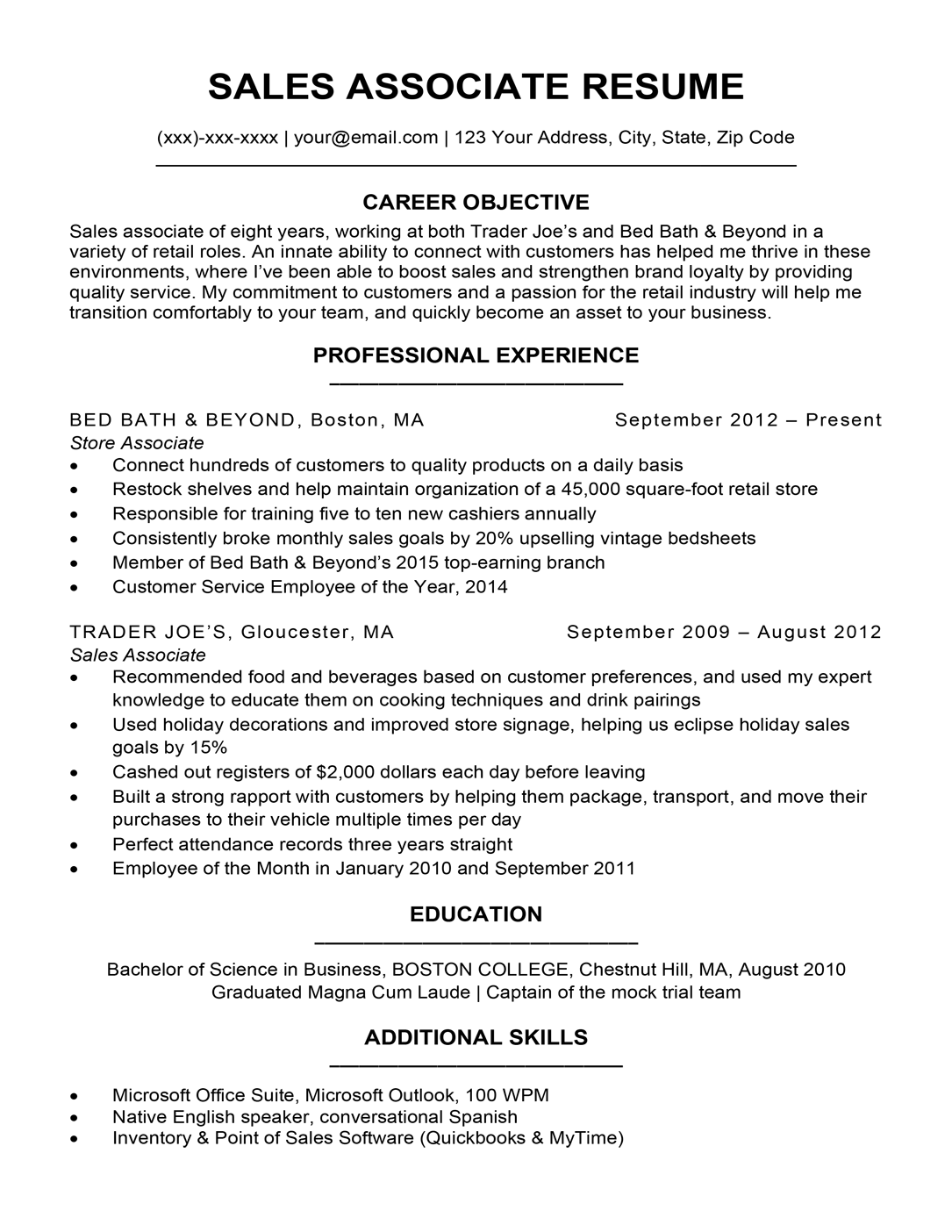 How to Effectively Describe Sales Associate On Resume for Maximum Impact
