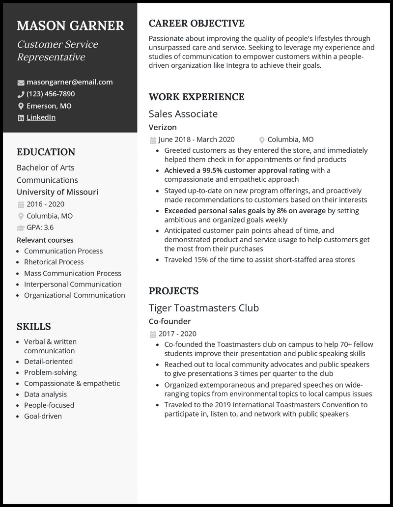 Top Entry Level Customer Service Resume Objective Examples to Enhance Your Job Application