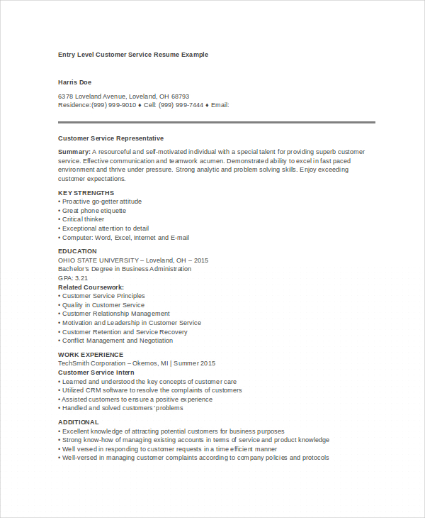 Crafting the Perfect Entry Level Customer Service Skills Resume: Tips and Examples