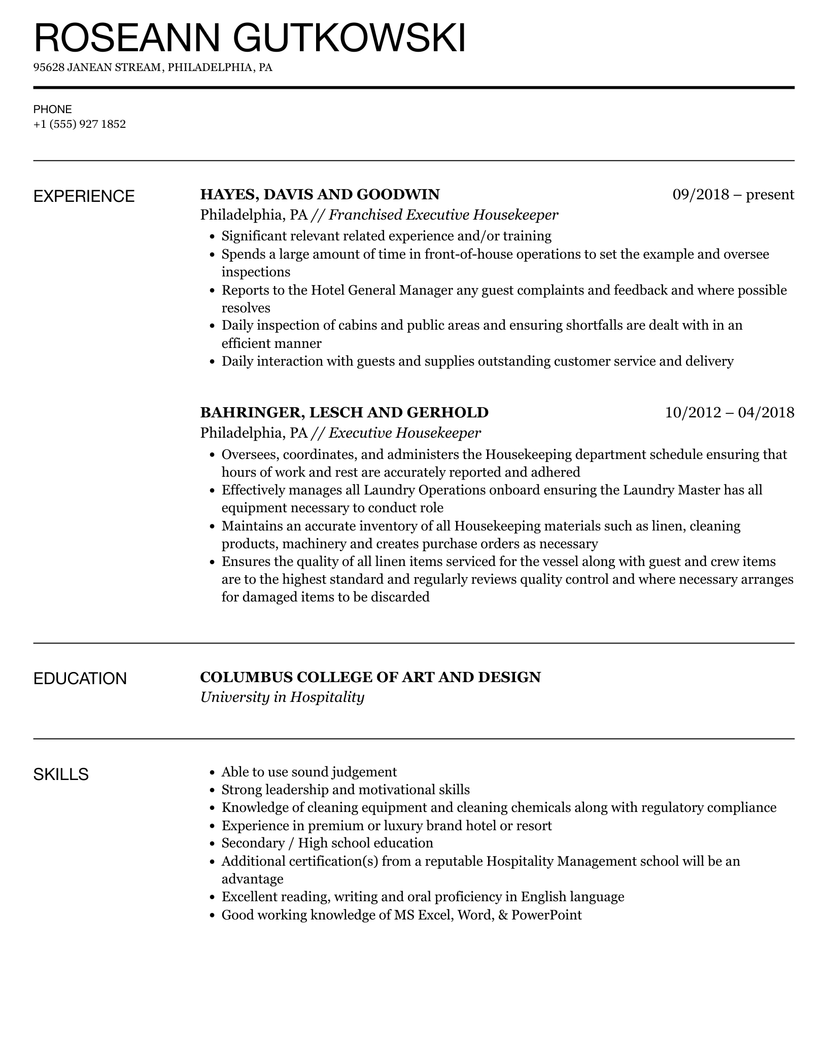 Crafting a Winning Executive Housekeeper Resume Objective: Key Tips and Examples