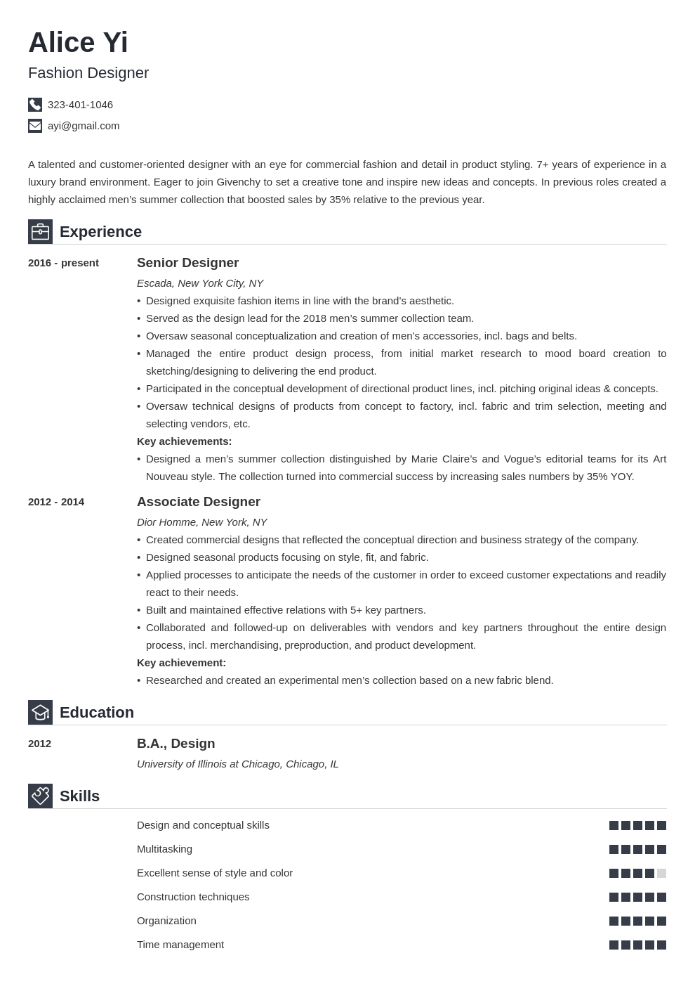 Essential Fashion Design Resume Qualifications to Showcase Your Talent