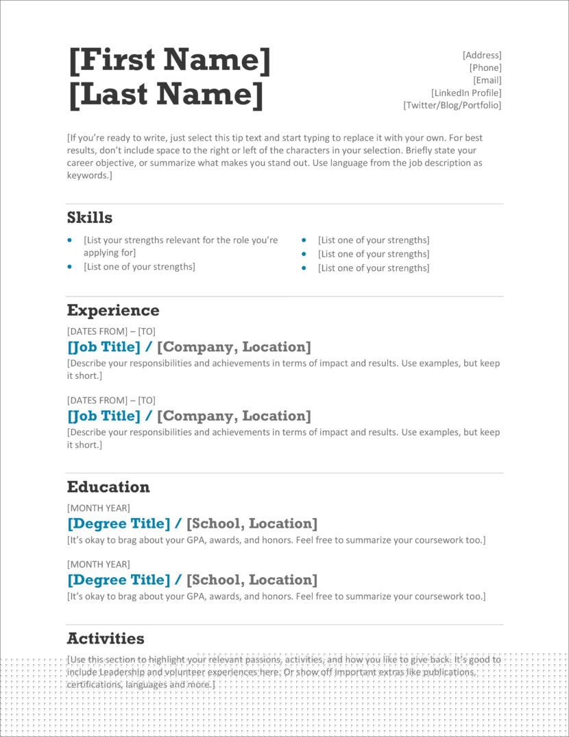 Creating Your Career Path: A Comprehensive Guide to First Job Resume Template Microsoft Word