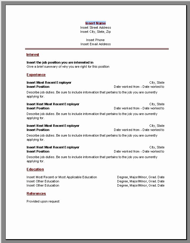 Enhance Your Job Search with Free Resume Templates Microsoft Office Word 2007