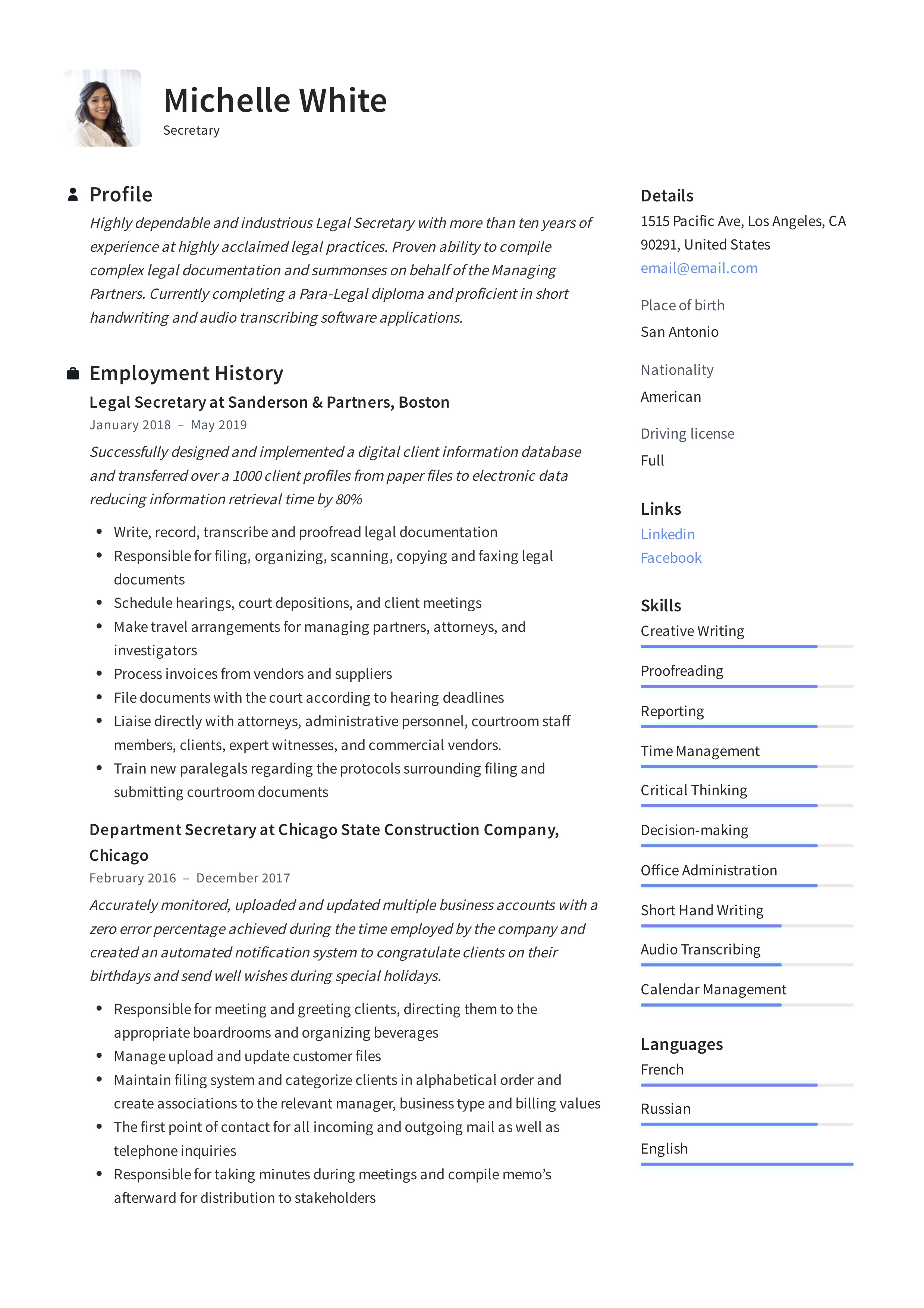 Comprehensive Guide to Crafting Your Functional Resume Example Secretary