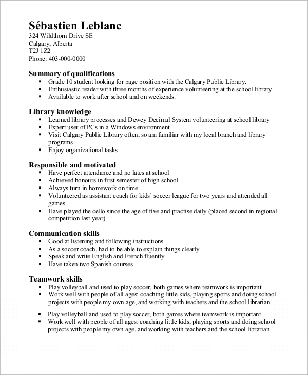 Essential Tips and a Functional Resume Sample For High School Students