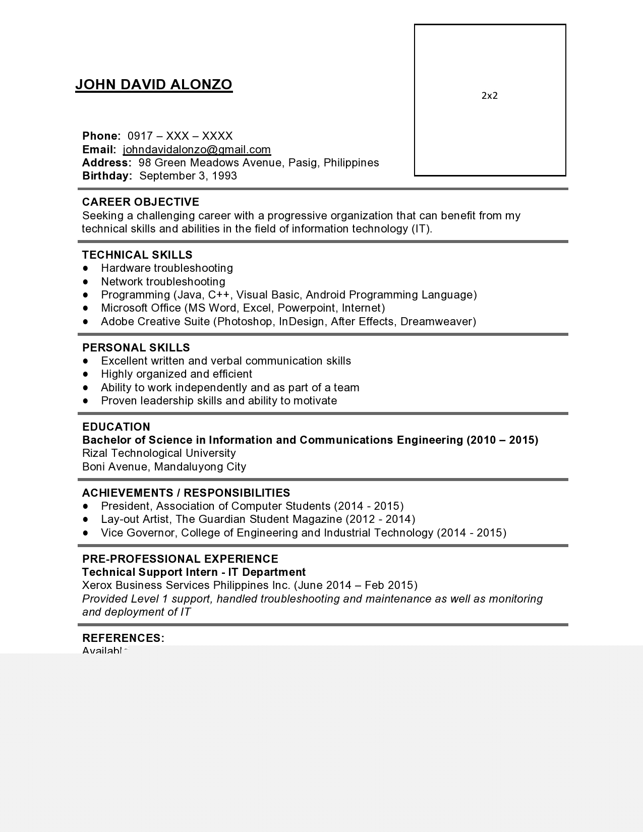 Essential Guide to Crafting a Functional Resume Sample Philippines