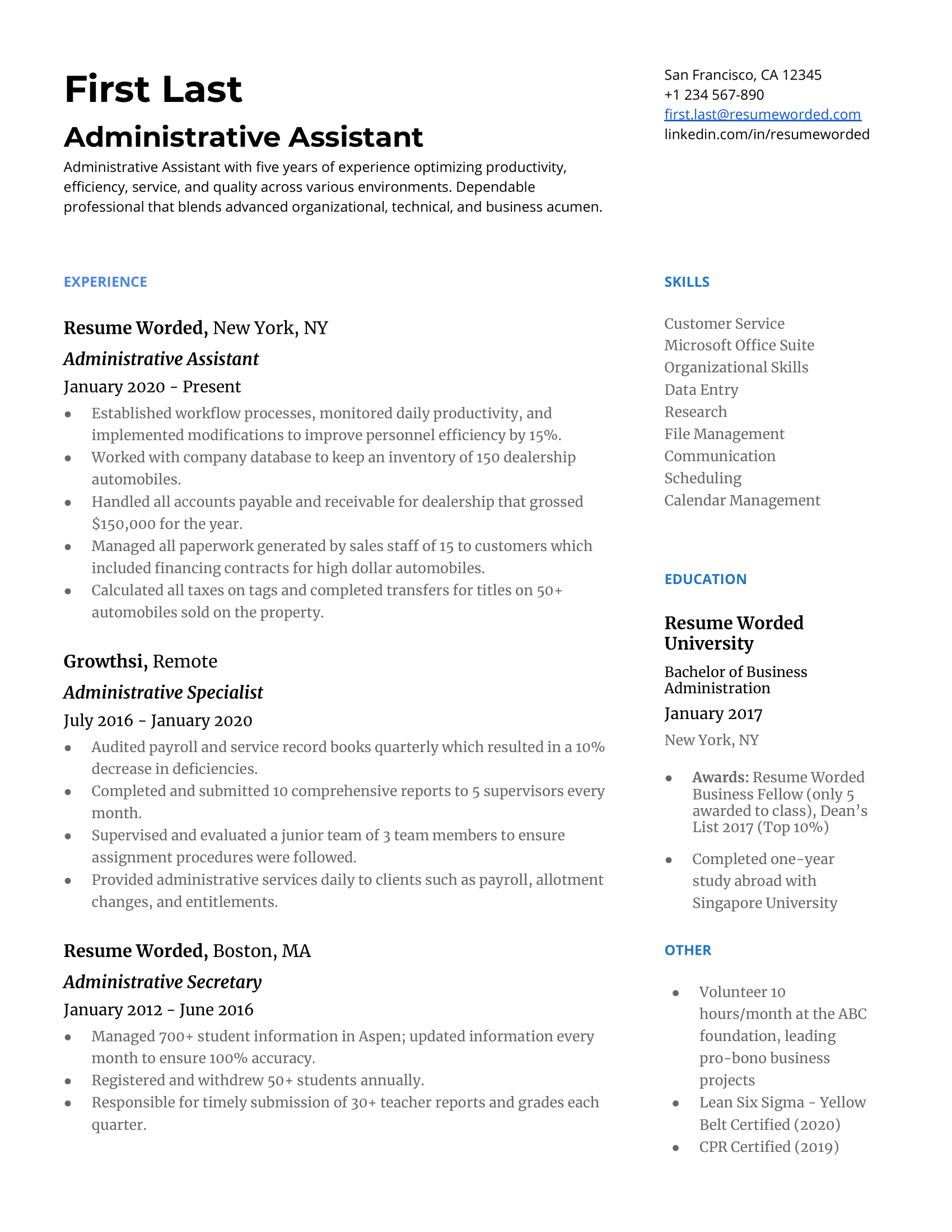 Crafting Your Career: A Comprehensive Functional Resume Template For Administrative Assistant