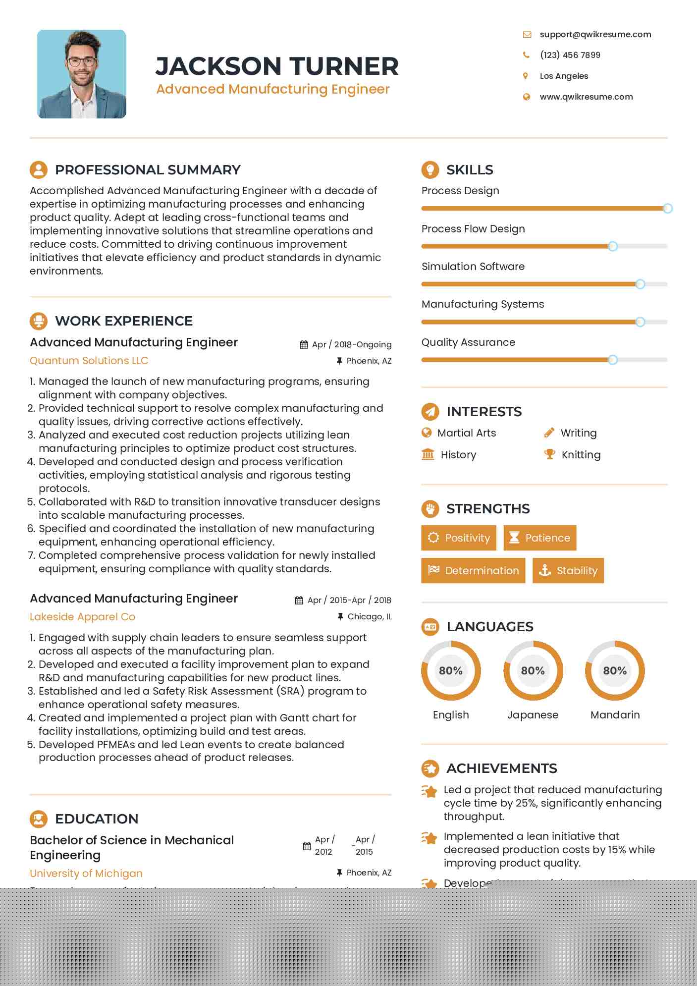 Good Resume Examples Manufacturing Engineer: Crafting the Perfect Profile for Success