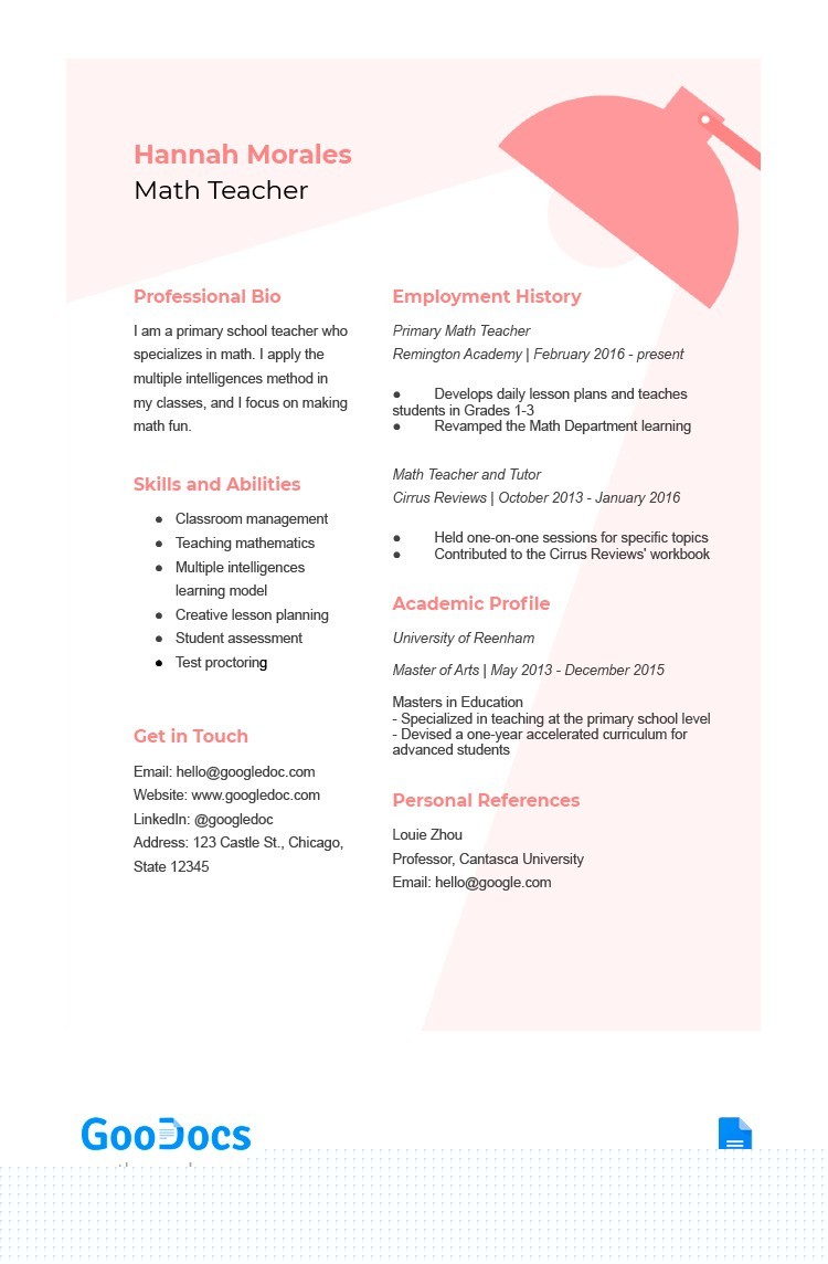 Crafting the Perfect Google Docs Teacher Resume Template for Educators