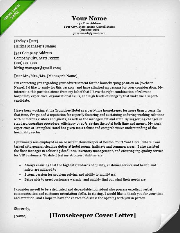 Tips for Crafting the Perfect Housekeeping Resume and Cover Letter